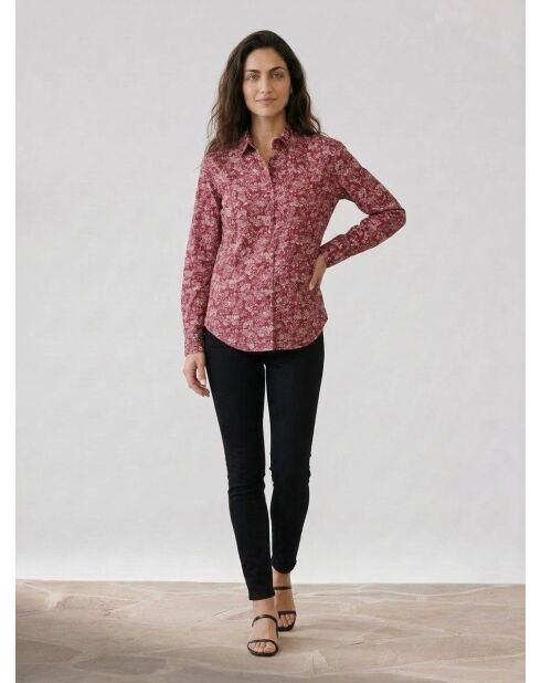 Blush medium rood overhemd van 100% biologisch katoen