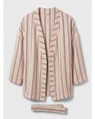 Chaqueta Verve rojo/beige 100% lino