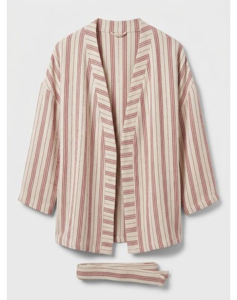 Chaqueta Verve rojo/beige 100% lino