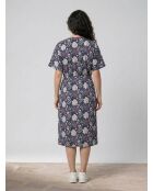 Marineblaues bedrucktes Epolo Kleid