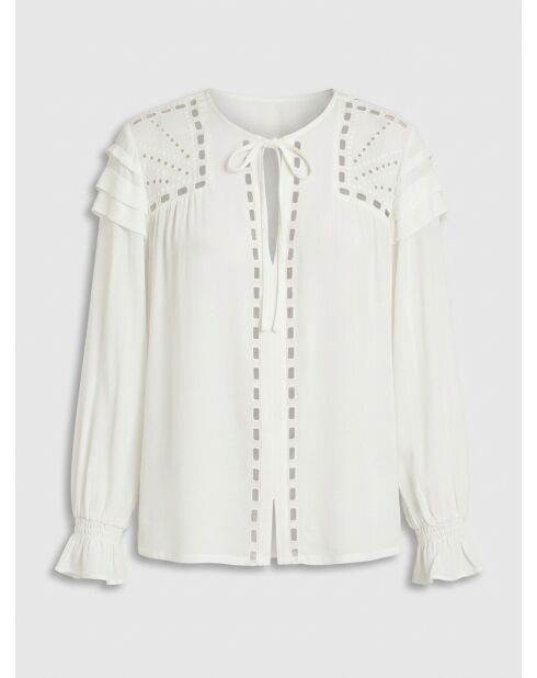 Blusa Lorely traforata color avorio