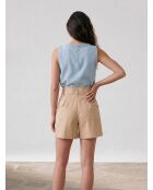 Short en coton beige