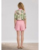 Roze korte broek van 100% linnen