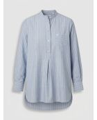 Camicia lunga a righe grigio medio