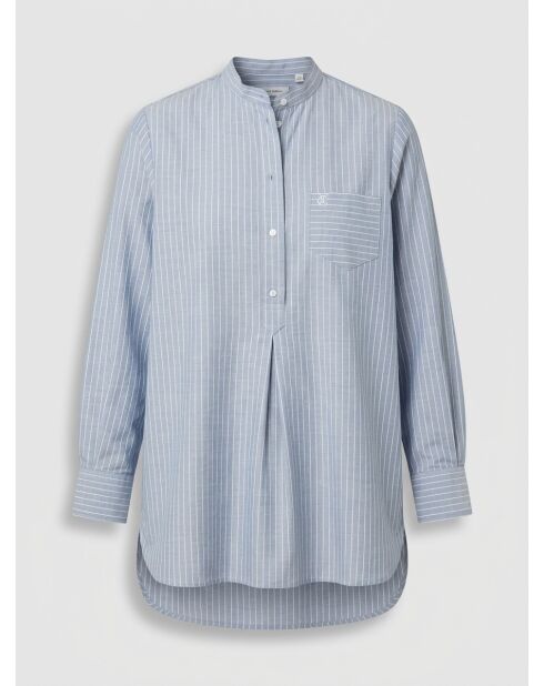 Middengrijs gestreept lang shirt