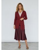 Fernand Burgunderrote Stretch-Rippstrickweste