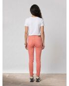 Rosa Slim-Jeans aus Baumwollleinen