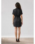 Kurzes Hemdkleid Ludivine mit schwarzem Satineffekt