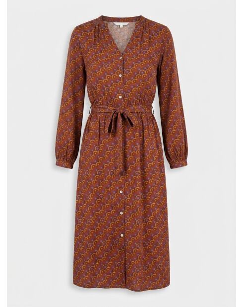 Braunes bedrucktes Kleid Yazzi
