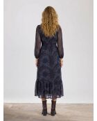 Oclande hilda blauwe jurk