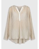 Weiße transparente Wegerichbluse