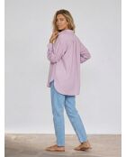 Blouse en Popeline col polo violet clair