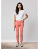 Rosa Slim-Jeans aus Baumwollleinen