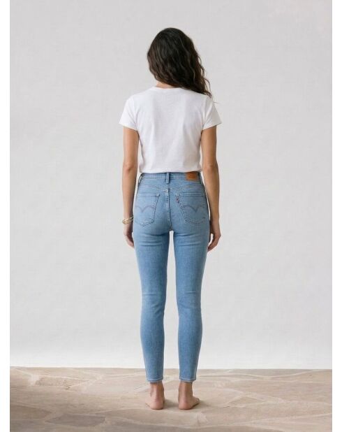 721 Mittelblaue Skinny-Jeans mit hohem Bund