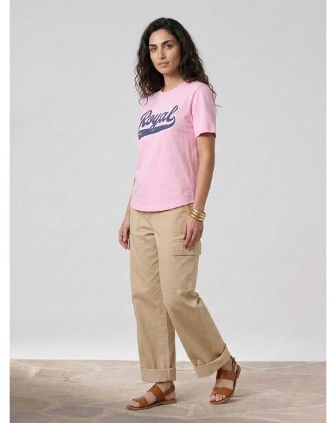 Camiseta estampada rosa Troyal