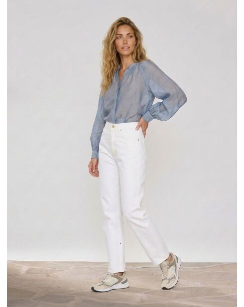Weiße Boyfriend-Jeans