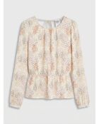 Hellbeige bedruckte Fluidbluse Gala