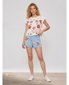 Blaue bestickte Shorts von Amerinjean