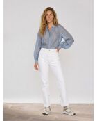 Weiße Boyfriend-Jeans