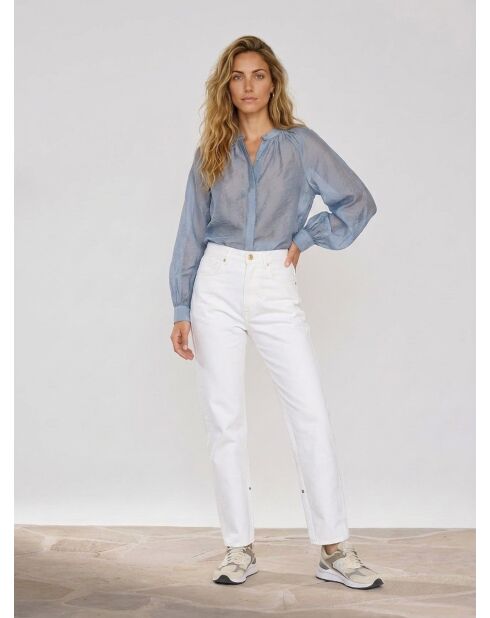 Weiße Boyfriend-Jeans