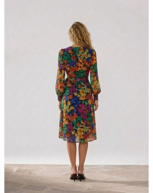 Arina veelkleurige jurk met bloemen