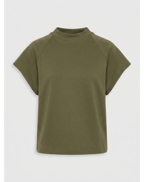 T-Shirt loose Crop kaki