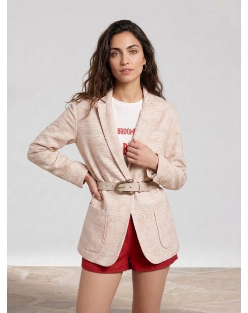 Jacke Qornala ecru/rot