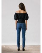 Schwarze Baumwollbluse Vera Caviar