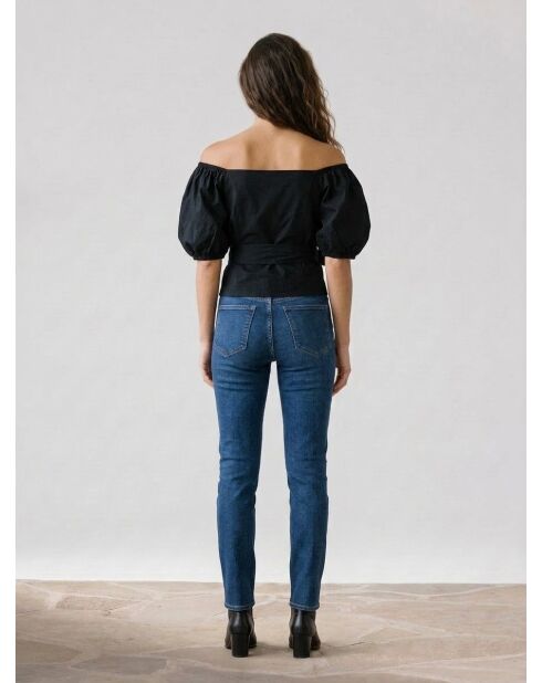Schwarze Baumwollbluse Vera Caviar