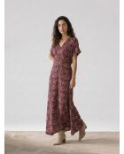 Vestido Soan en mezcla de seda con estampado de estrellas rojas/negras
