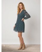 Odette tannengrünes bedrucktes Kleid