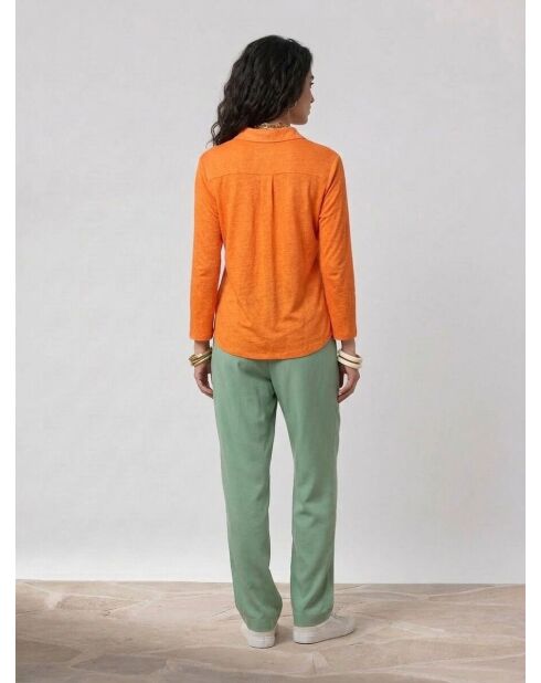 Camisa Quassilda Apricot 100% lino