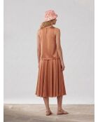 Top en satin fluide cognac