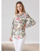 Weiße Bluse mit Pflanzenprint von Goelette