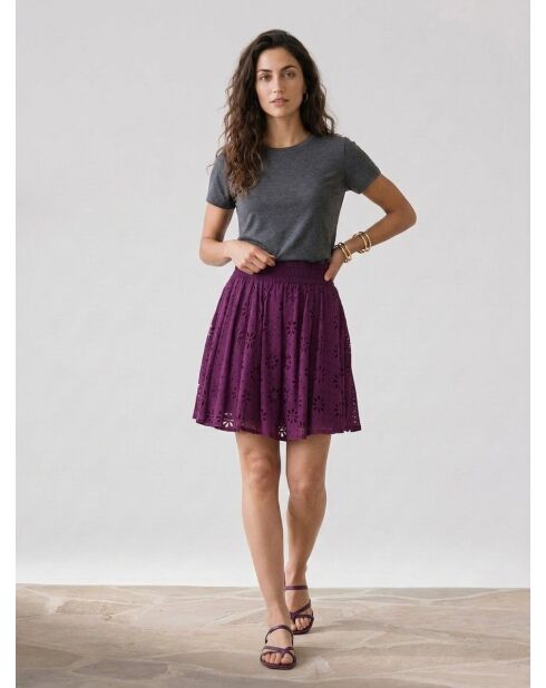 Jupe Epaline ajourée violette