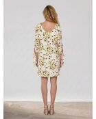 Cherie ecrufarbenes bedrucktes Kleid