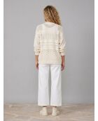 Ausgefallener Cardigan aus Leinenmischgewebe in Ecru