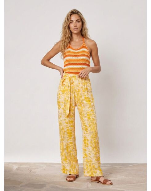 Orangefarbenes Tanktop mit Lochmuster Eggie