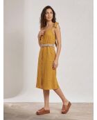 Ritchie ockerfarbenes Kleid aus 100% Leinen