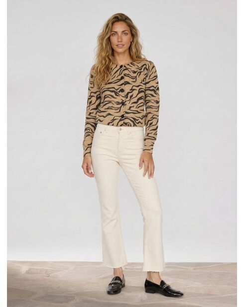 Flare The Kick Cropped ecru jeans van biologische katoenmix