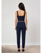 Jeanne marineblaues Crop-Top