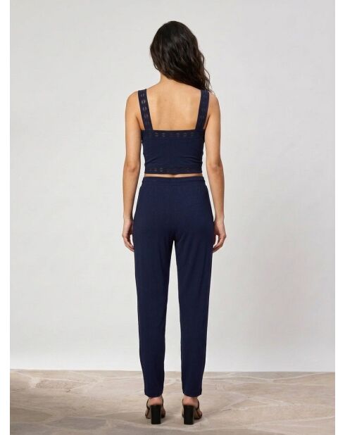 Marineblauwe crop top Jeanne