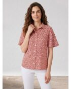 Chemise Fantine motifs Fraises  rouge
