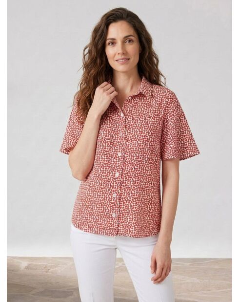 Fantine shirt met rood aardbeienpatroon