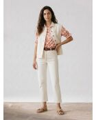 Jeanne ecrufarbene ärmellose Jeansjacke
