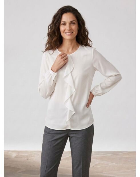 Camisa Ciano beige nieve con volante