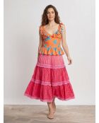 Orangefarbenes Sommerblumen-Top