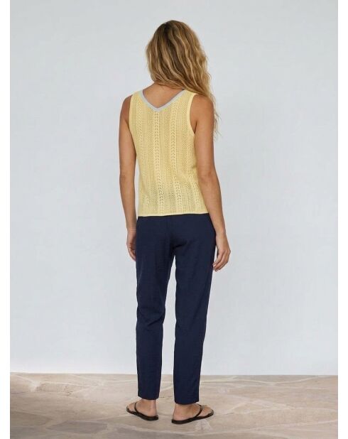 Top en maille Elodie jaune pâle