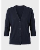 Gilet droit en Lin & Coton Mimosa bleu marine