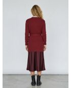 Fernand Burgunderrote Stretch-Rippstrickweste